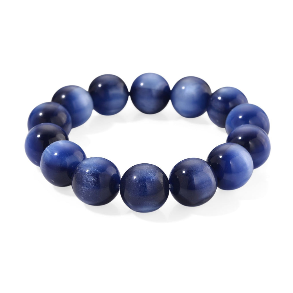 Simuliertes flexibles blaues Katzenauge Armband und 45+5cm Halskette