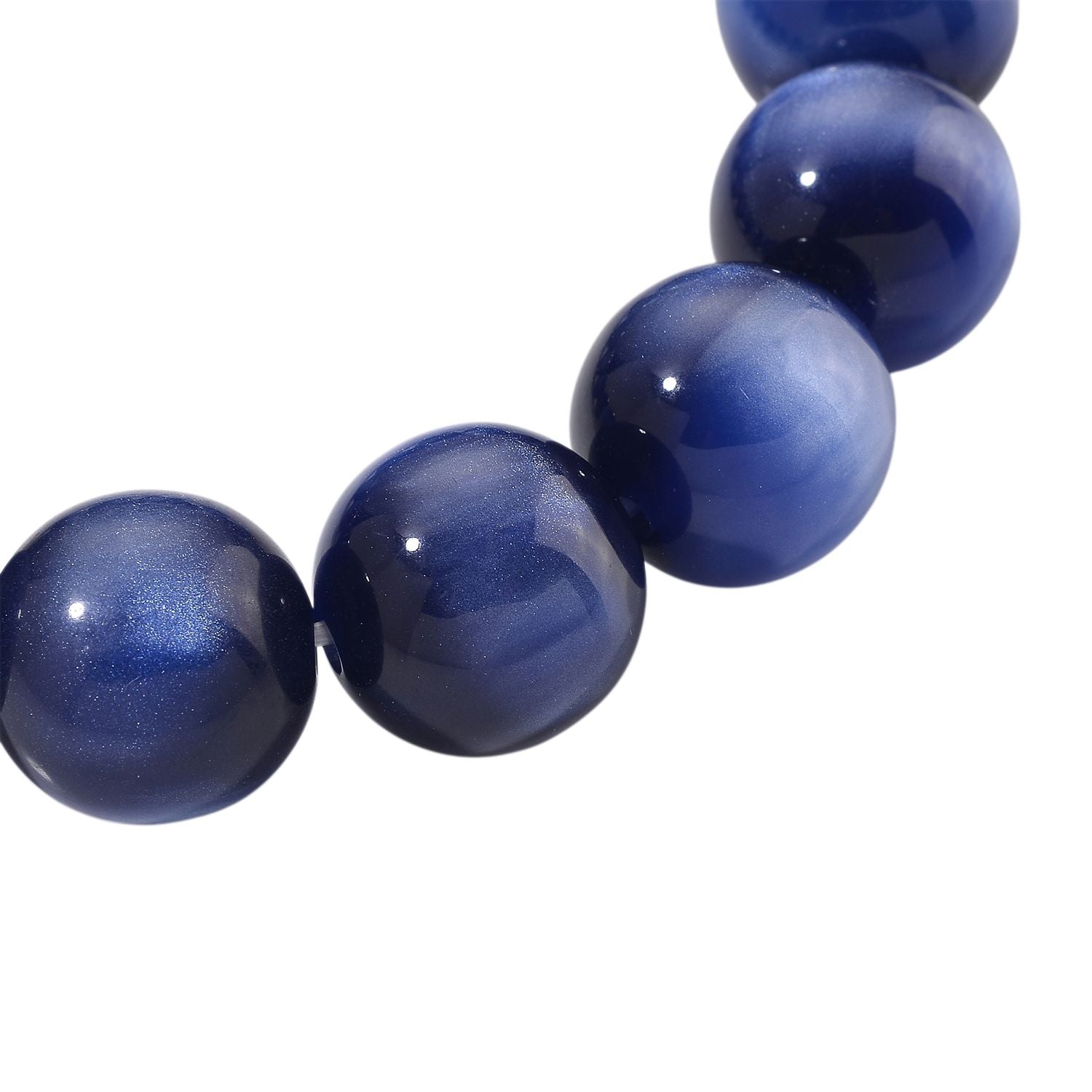 Simuliertes flexibles blaues Katzenauge Armband und 45+5cm Halskette