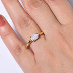 LUXURIANT DIAMOND- AA äthiopischer Welo Opal und Labor Diamant Ring und Anhänger