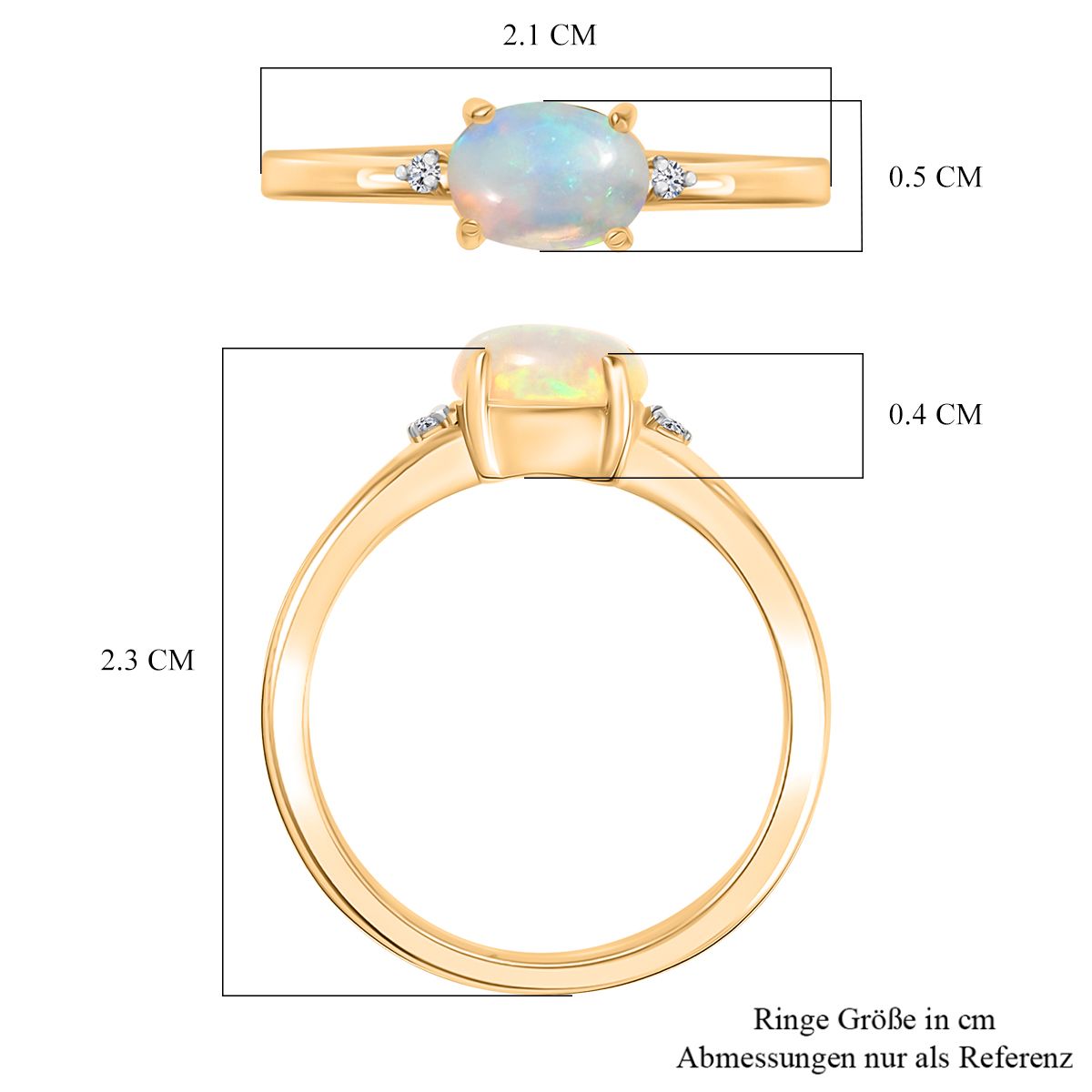 LUXURIANT DIAMOND- AA äthiopischer Welo Opal und Labor Diamant Ring und Anhänger