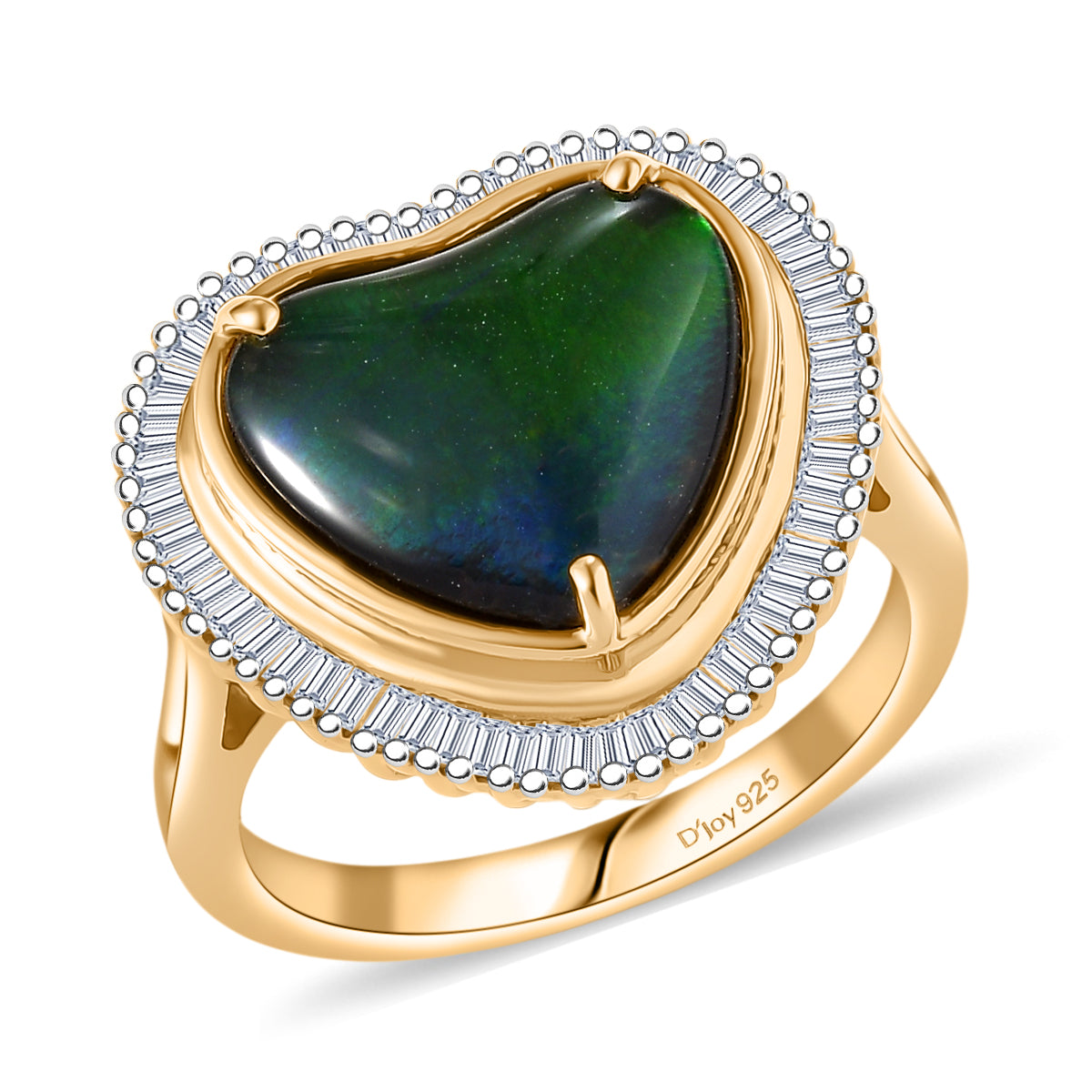 D'Joy Ammolit und Diamant Ring und Anhänger mit 50cm Kette