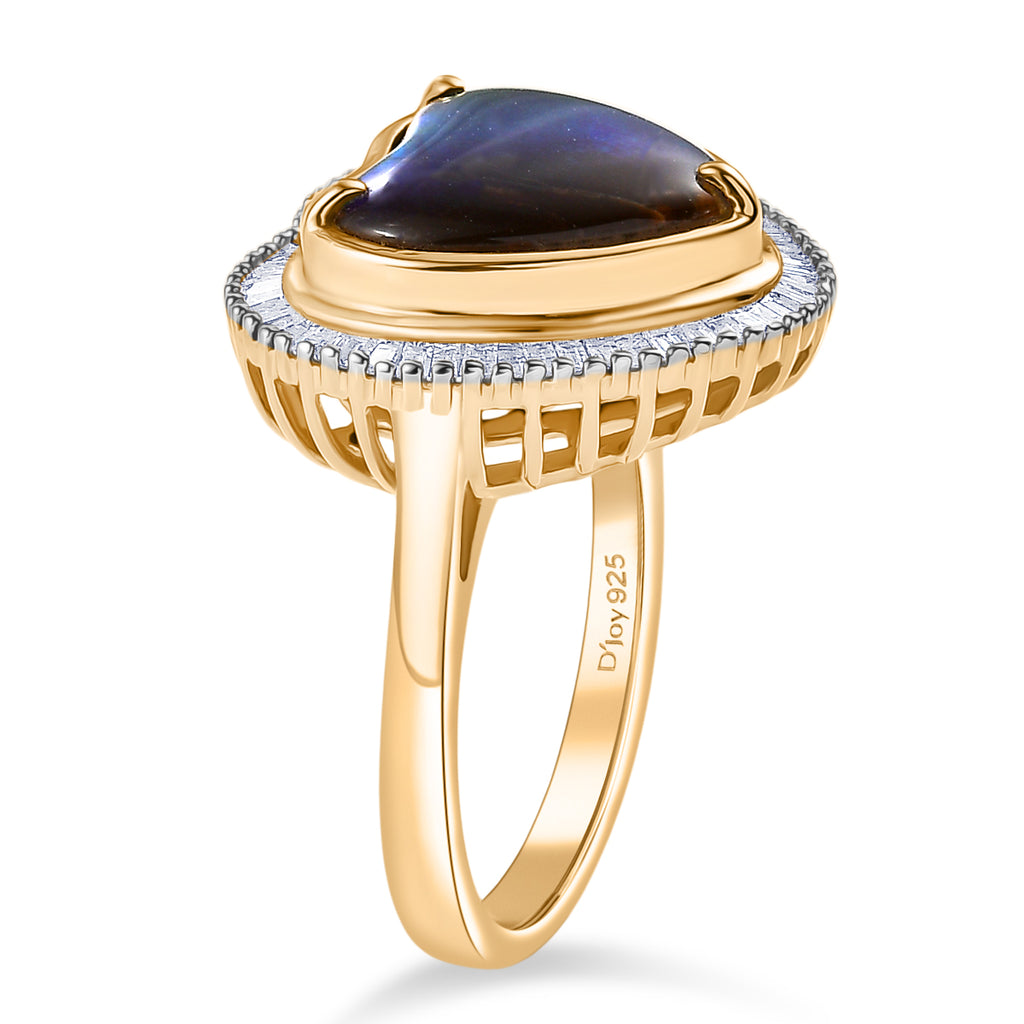 D'Joy Ammolit und Diamant Ring und Anhänger mit 50cm Kette