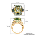D'Joy Prasiolith, Verde Onyx und Moissanit Ring und Anhänger mit 50cm Kette