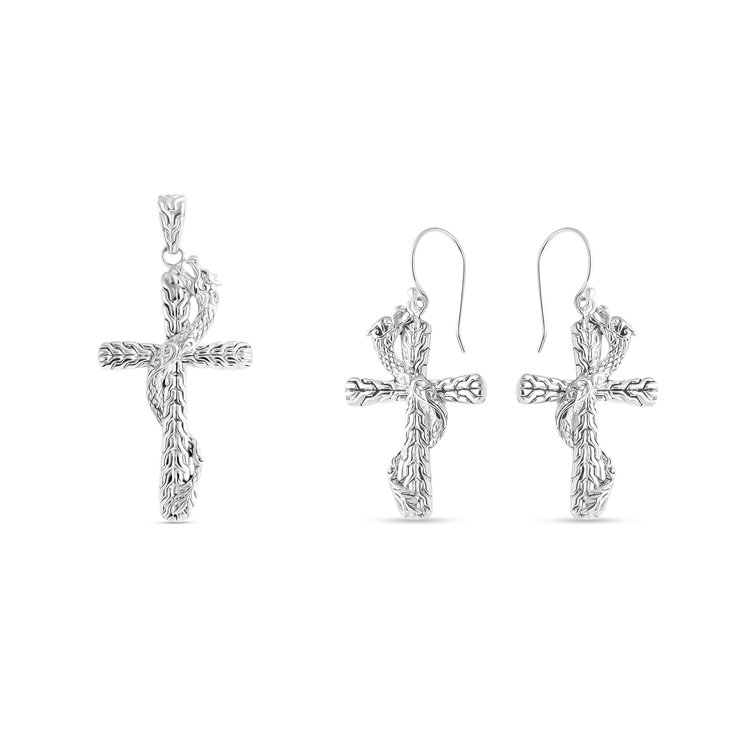 Royal Bali Kollektion- Anhänger und Ohrringe in 925 Silber