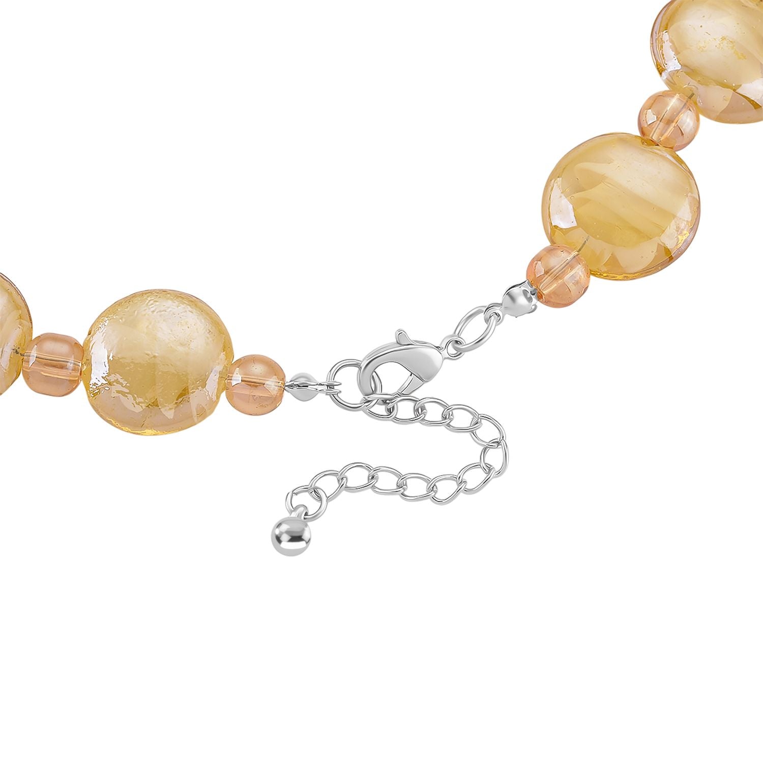 Champagner Glas-Perlen 53,25cm Halskette und flexibles Armband im Murano-Stil