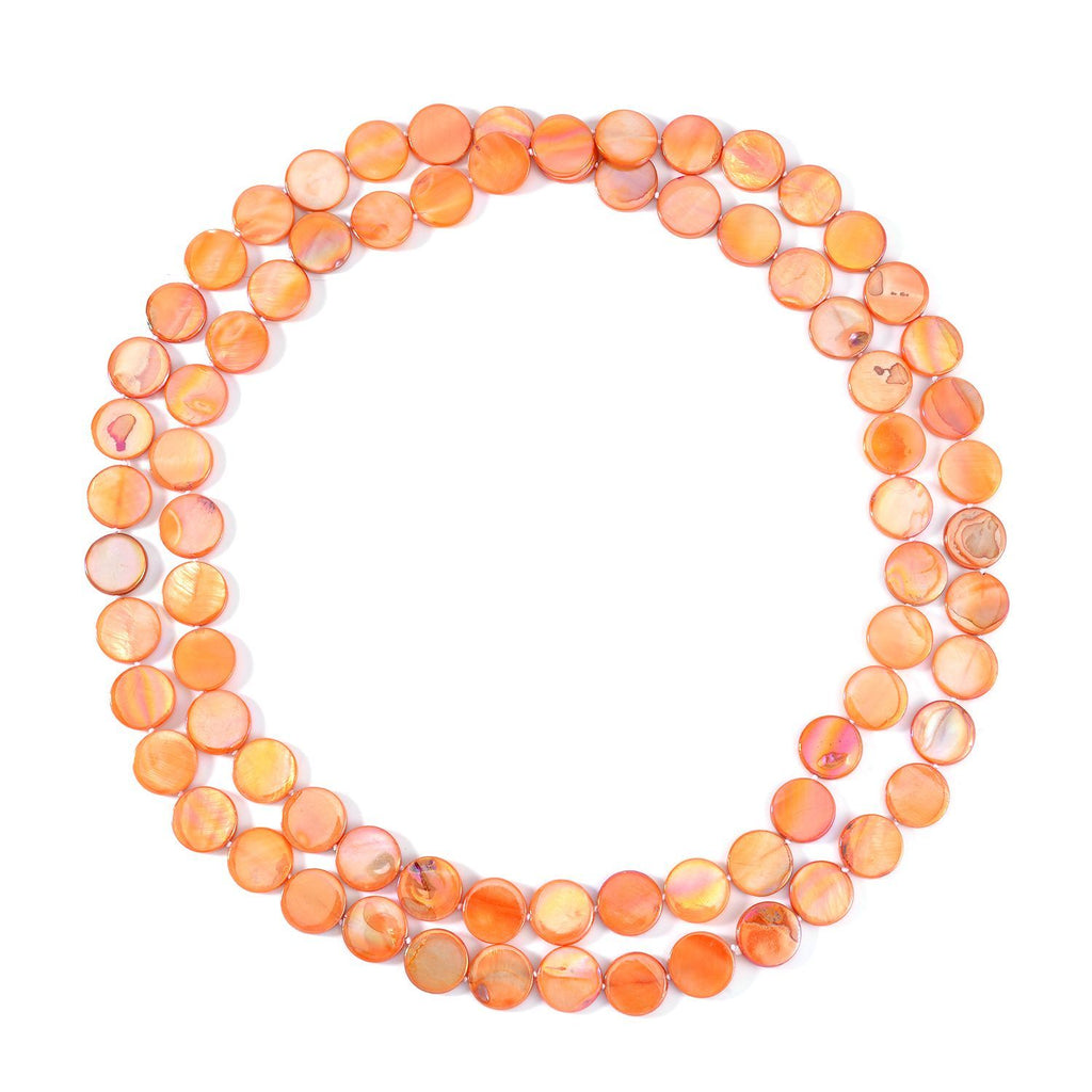 Orange Harz Muschel Halskette  ca. 424.10 ct