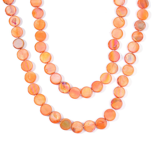 Orange Harz Muschel Halskette  ca. 424.10 ct