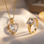 AA Prasiolith Ring und Anhänger 71cm Kette