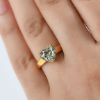 AA Prasiolith Ring und Anhänger 71cm Kette