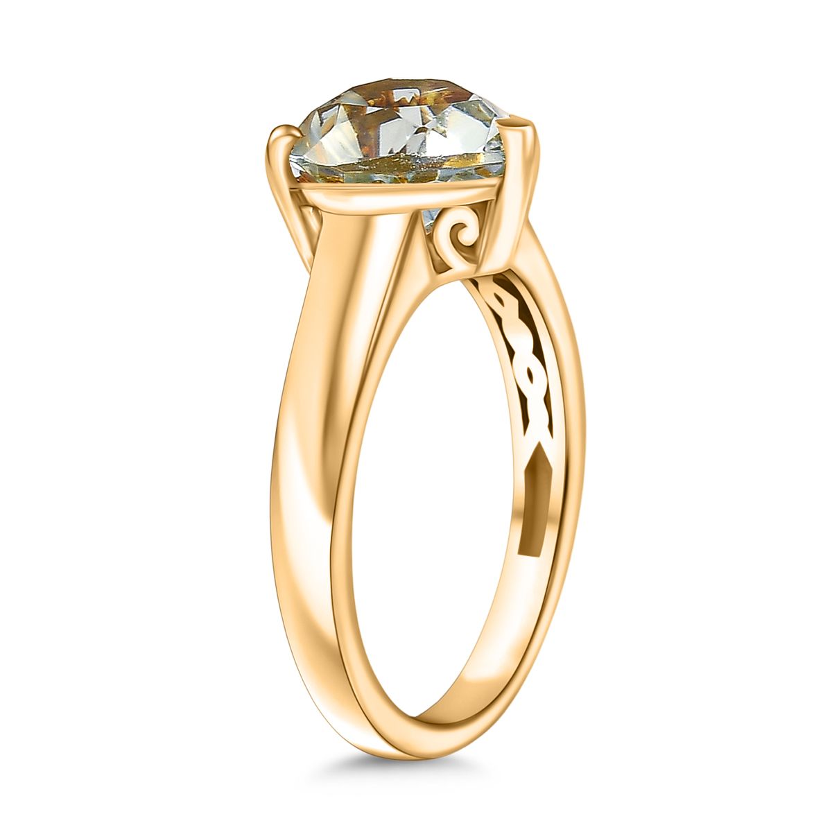 AA Prasiolith Ring und Anhänger 71cm Kette