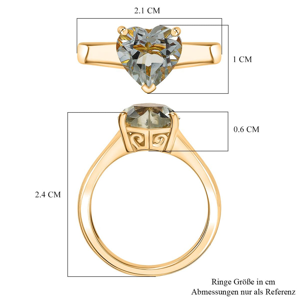 AA Prasiolith Ring und Anhänger 71cm Kette