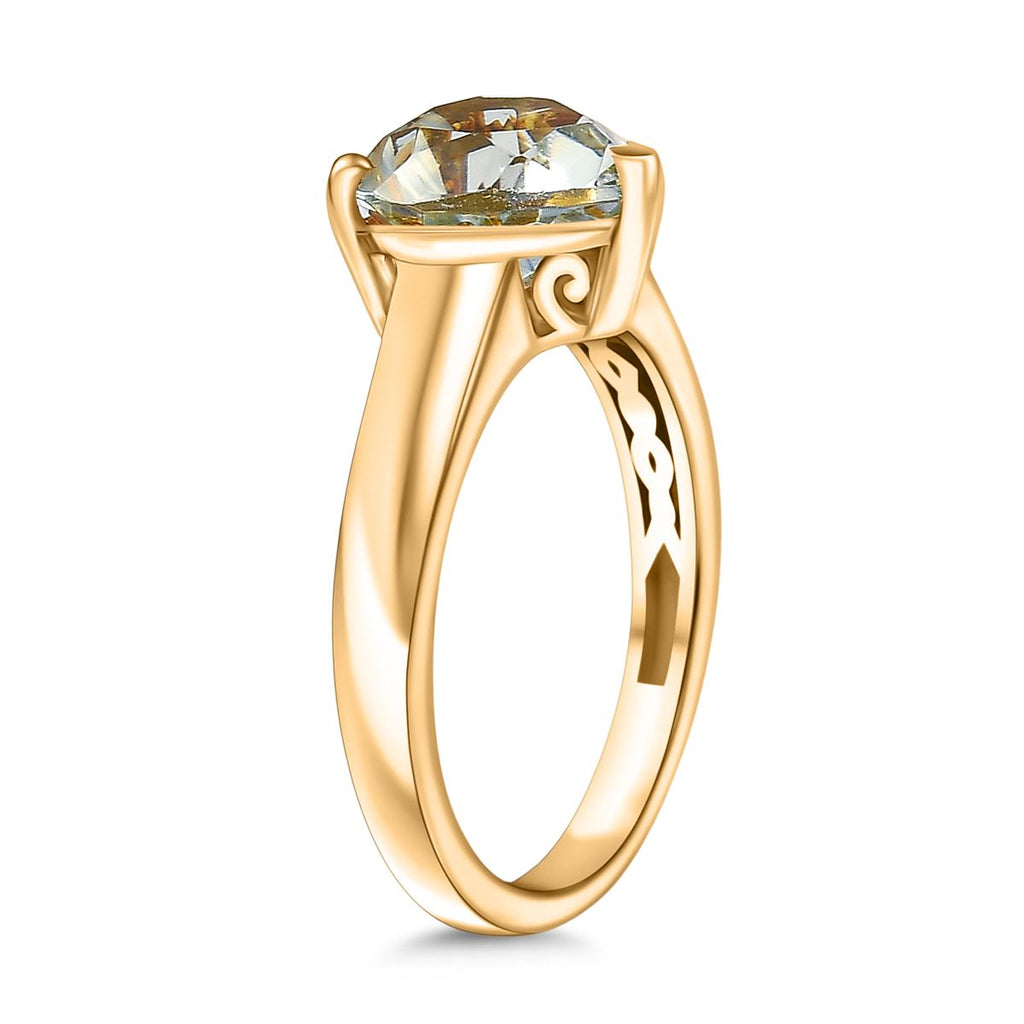 AA Prasiolith Ring und Anhänger 71cm Kette