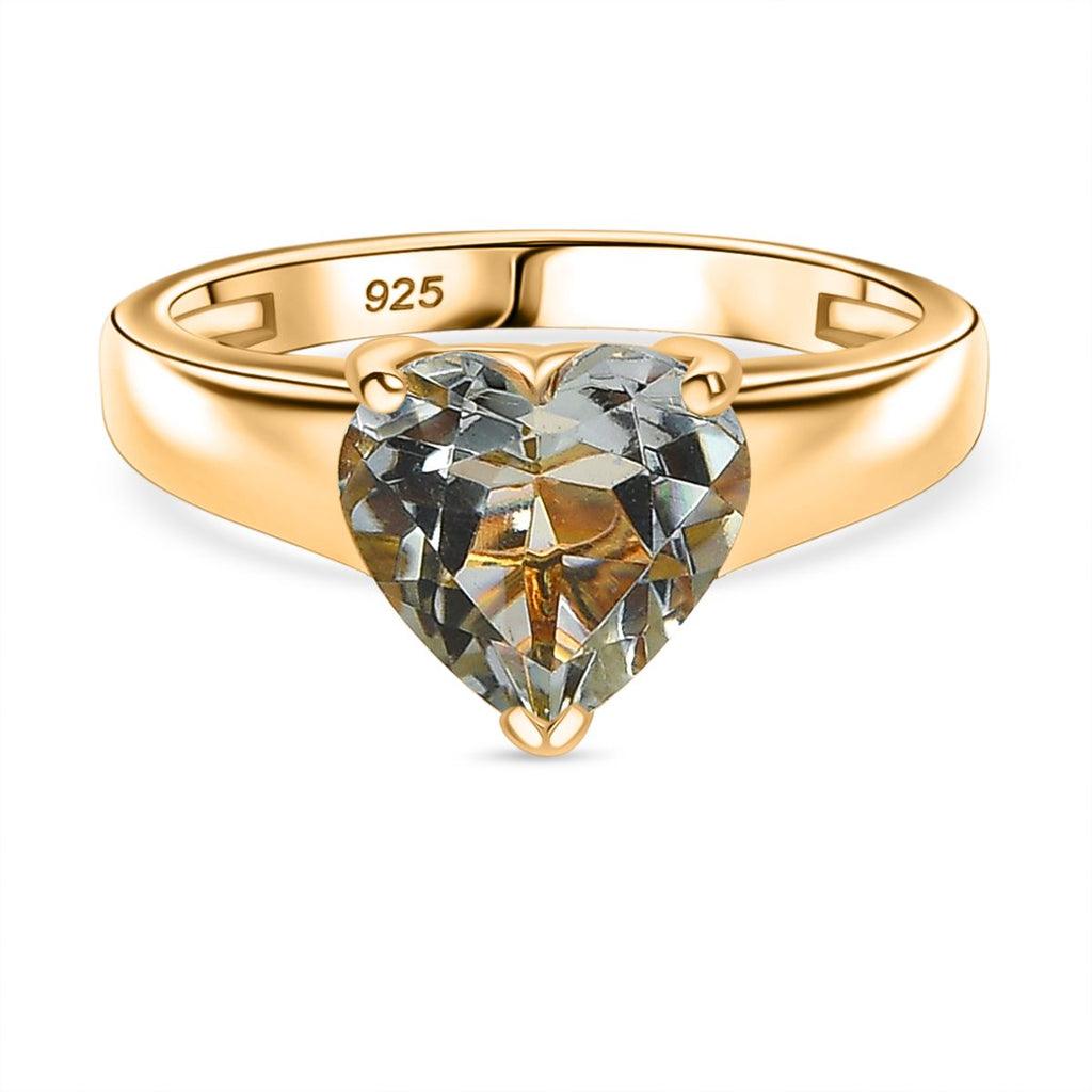 AA Prasiolith Ring und Anhänger 71cm Kette