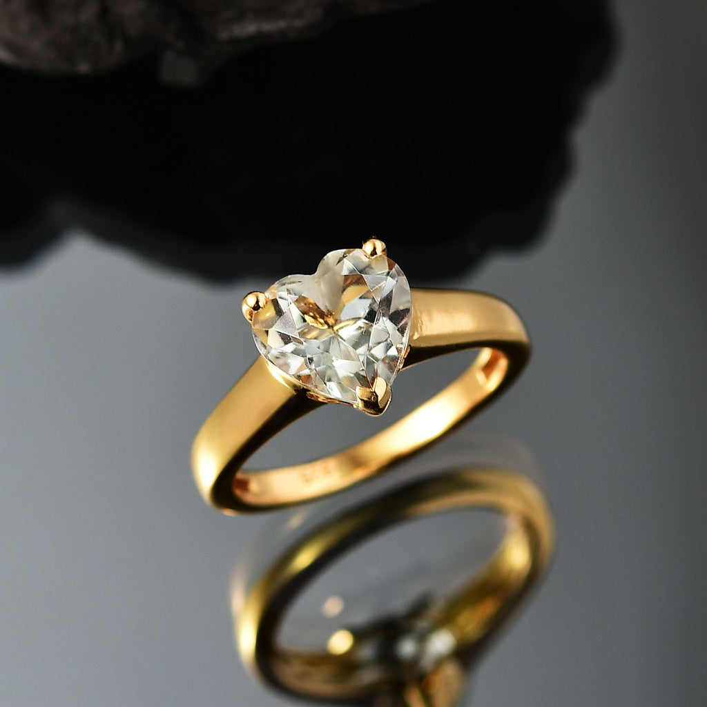 AA Prasiolith Ring und Anhänger 71cm Kette