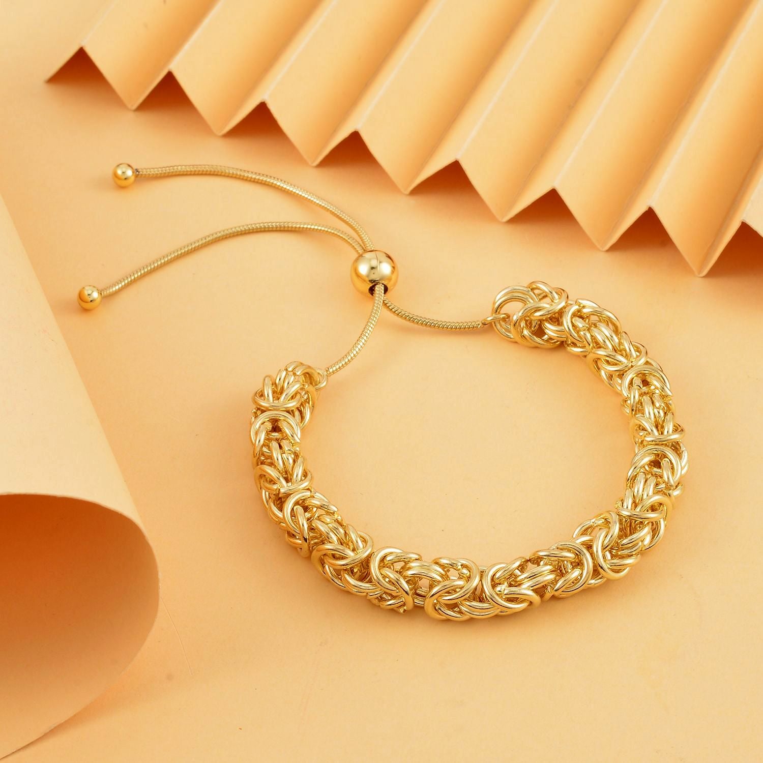 Armband, Reiner Edelstahl, ca. 15.25cm, goldfarben