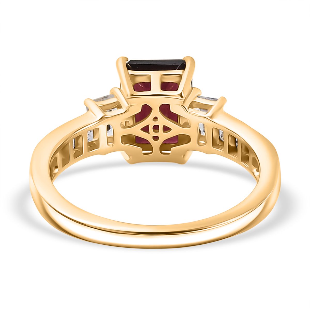 D'Joy Rhodolith Granat und Zirkon Ring und Anhänger mit 50cm Kette