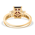 D'Joy Rhodolith Granat und Zirkon Ring und Anhänger mit 50cm Kette