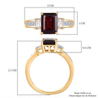 D'Joy Rhodolith Granat und Zirkon Ring und Anhänger mit 50cm Kette