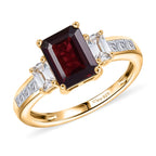 D'Joy Rhodolith Granat und Zirkon Ring und Anhänger mit 50cm Kette