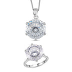 D'Joy Moissanit Ring und Anhänger mit 45cm Kette