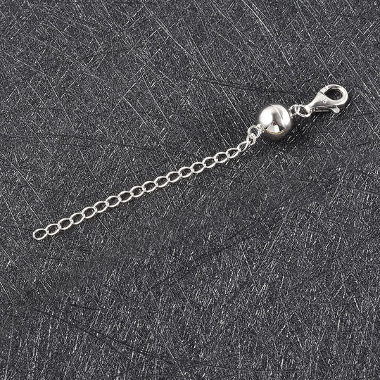 Magnetschließe mit Extender, 5 cm, 925 Silber vergoldet