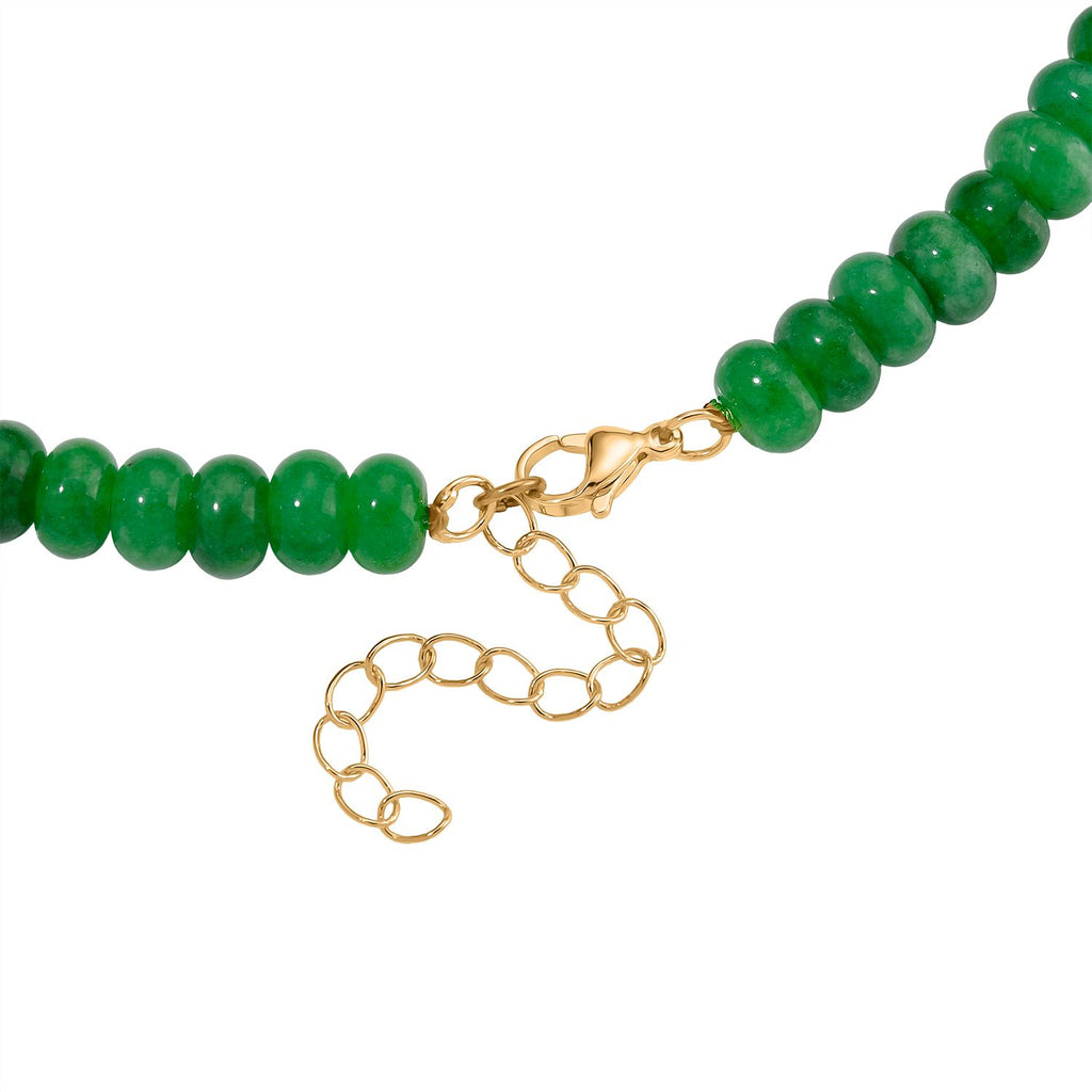 Grüne Quarzit 45+5cm Halskette und 17+5cm Armband