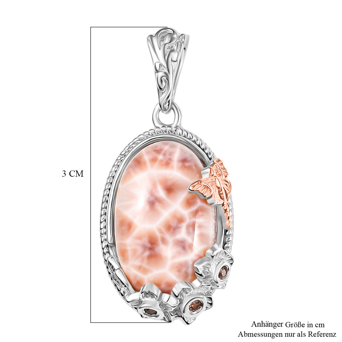 D’Joy AA Natrolith und Champagner Zirkon Ring und Anhänger
