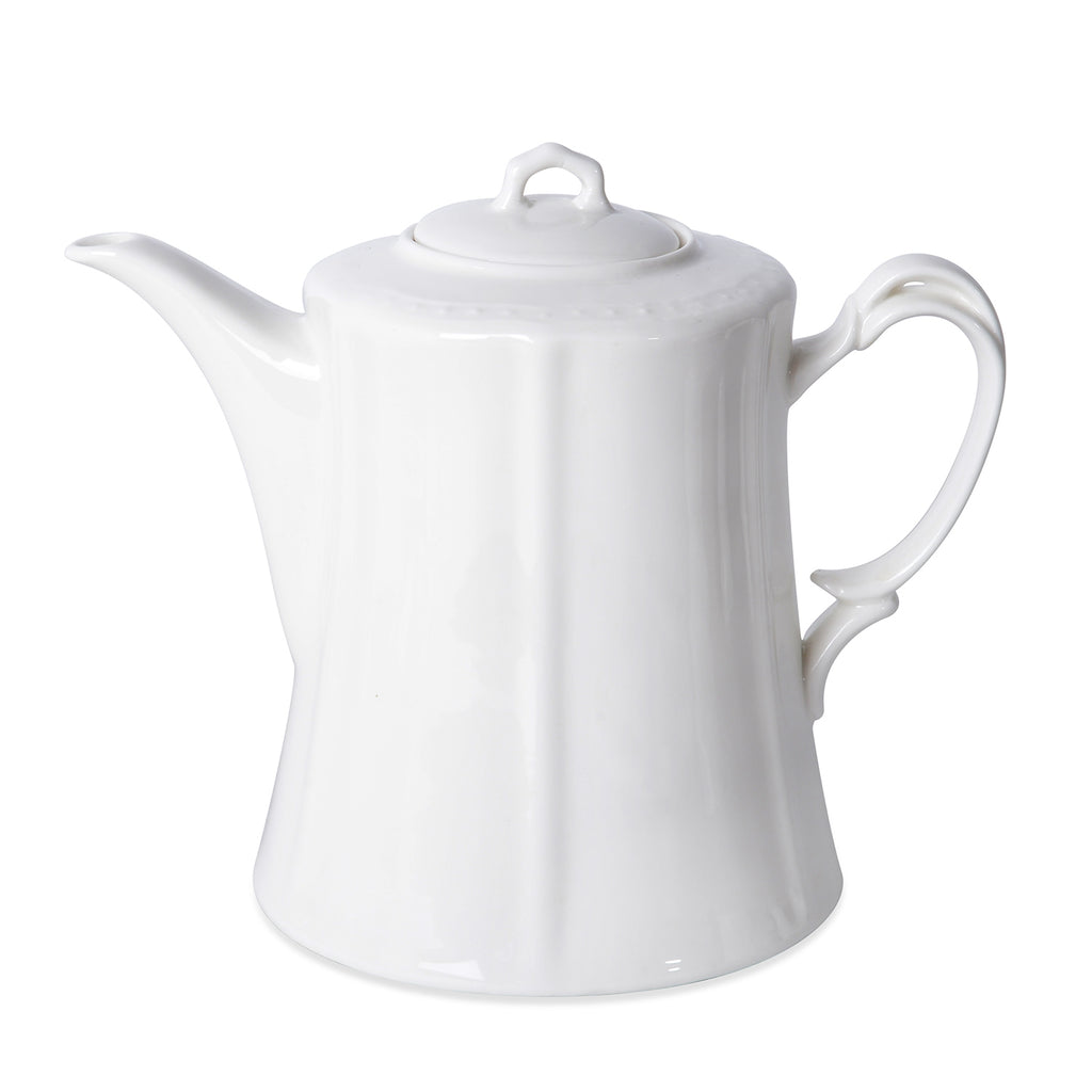 22 teiliges Porzellan geprägtes Tee-Set, 6 Tassen, 6 Teller, 7 Löffel, 1 Teekanne, 1 Zucker, 1 Milch