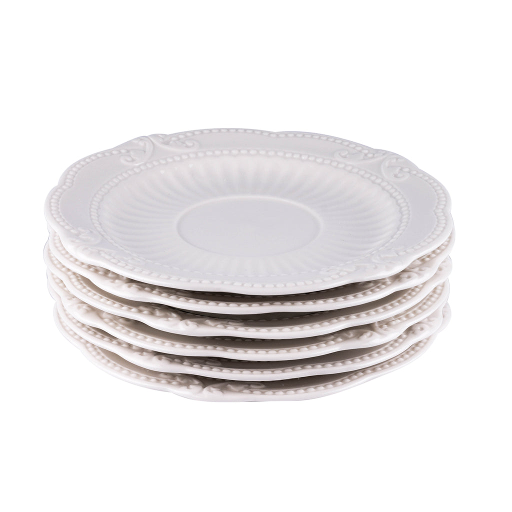 22 teiliges Porzellan Tee Set, 6 Tassen, 6 Teller, 7 Löffel, 1 Teekanne, 1 Zucker, 1 Milch