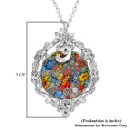 Murano Glas, Weißer Kristall Halskette ca. 60 cm Edelstahl