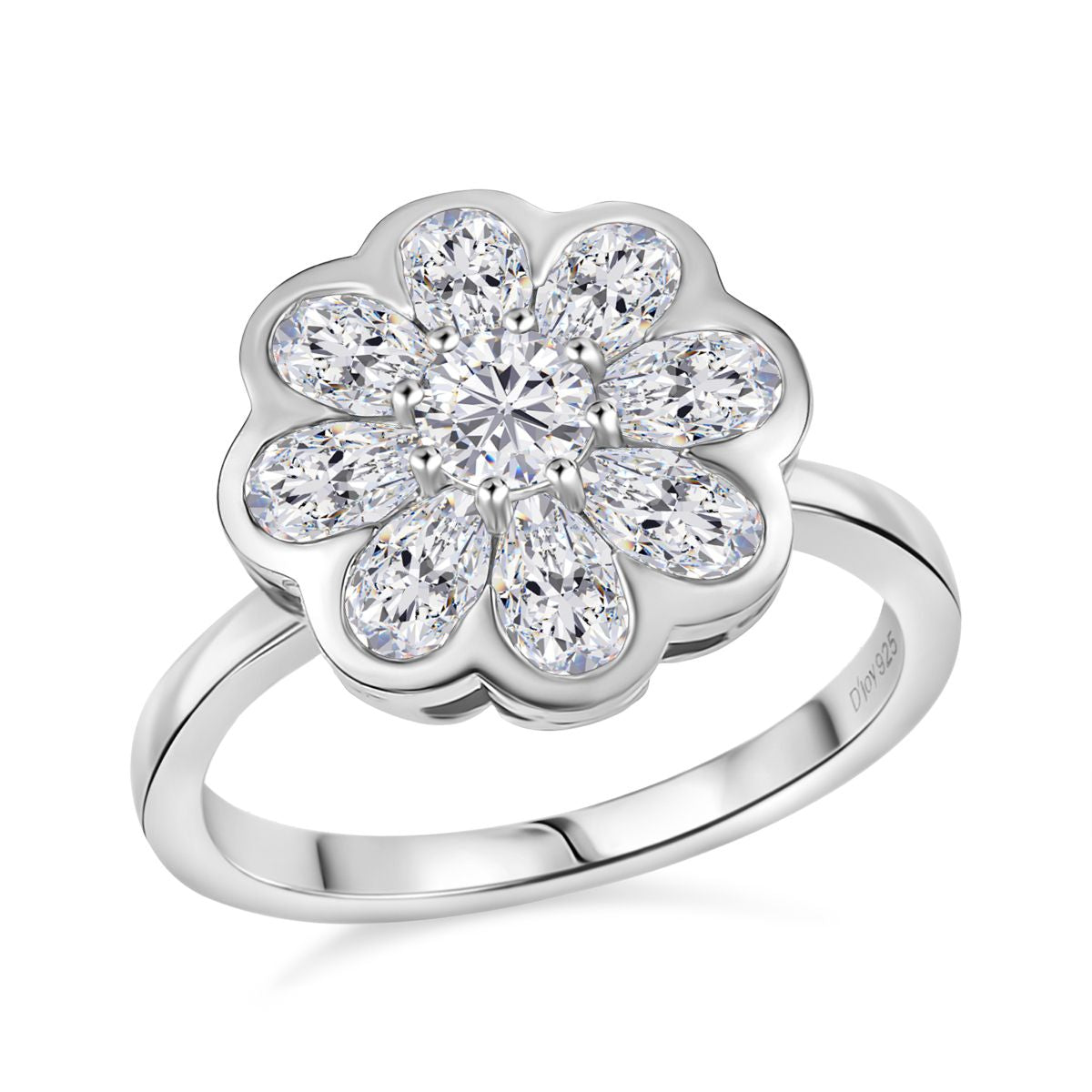 D’Joy Moissanit Ring und Anhänger mit 50cm Kette