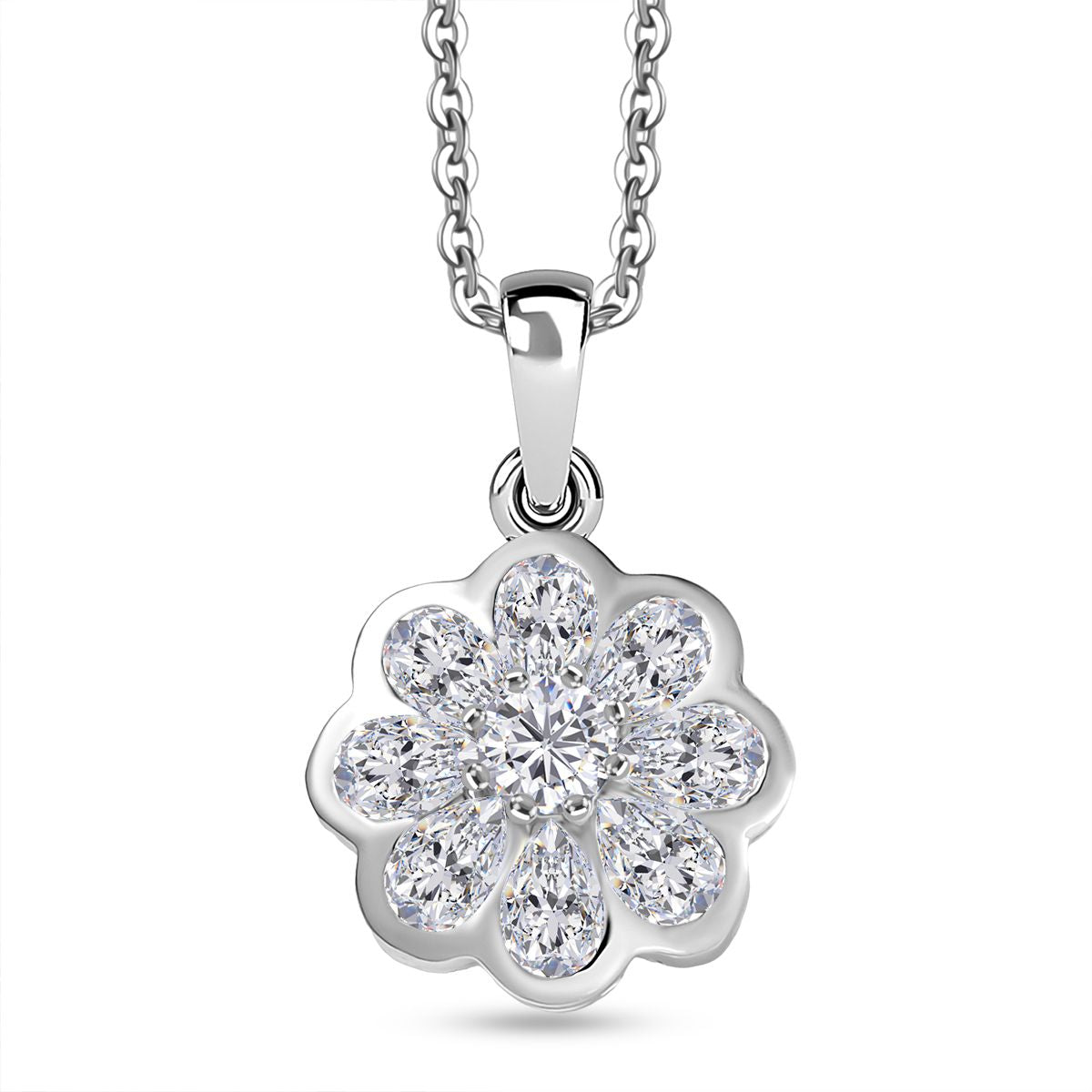 D’Joy Moissanit Ring und Anhänger mit 50cm Kette