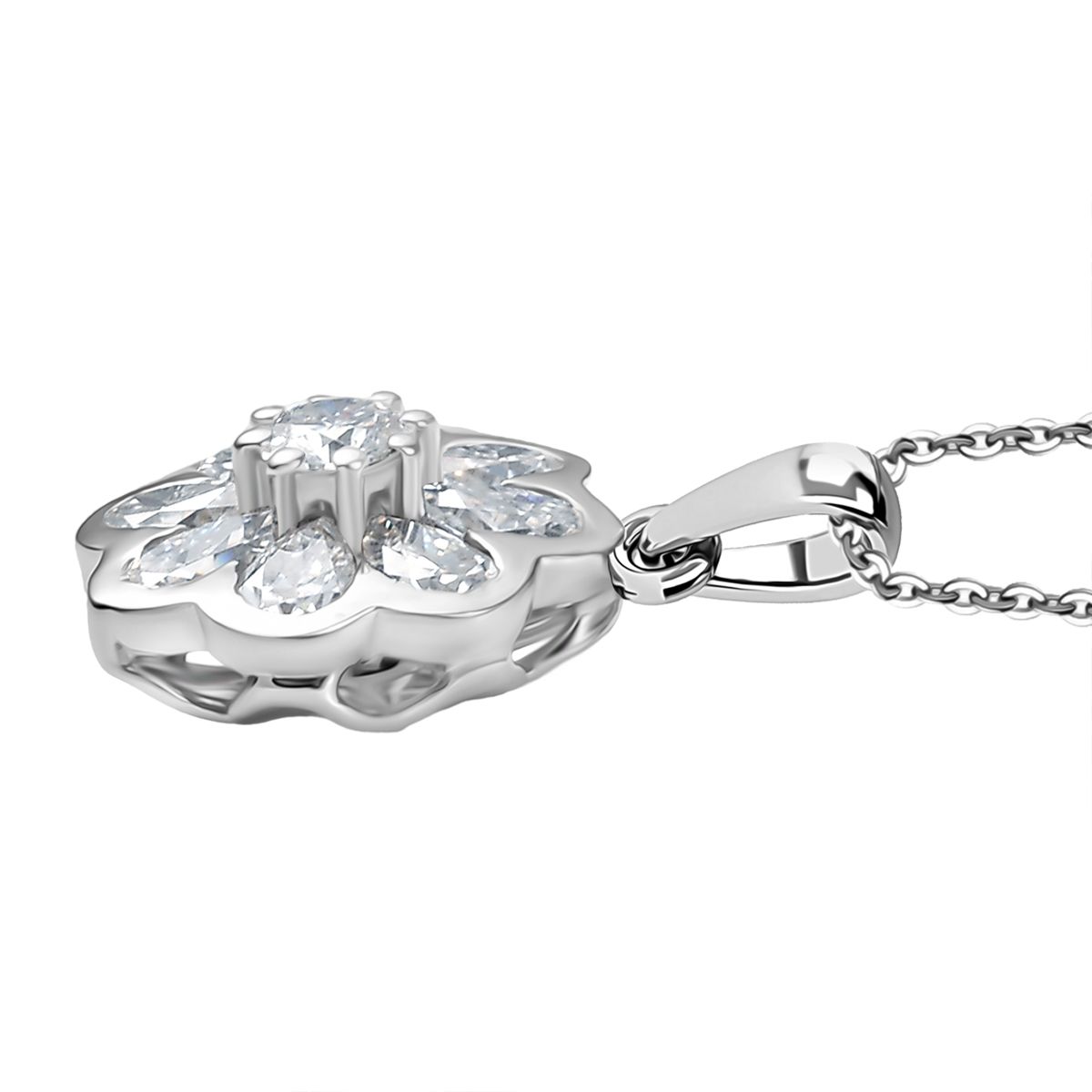 D’Joy Moissanit Ring und Anhänger mit 50cm Kette