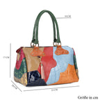 Chaos By Elsie - Krokodil-Muster Echtleder Crossbody Tasche und LA MAREY Schal aus 100 % Maulbeerseide