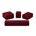 4er Set - Samtene Schmuckschatullen, Ringschachtel, Anhängerschachtel, Armbandschachtel und Kettenschachtel, Rot