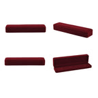 4er Set - Samtene Schmuckschatullen, Ringschachtel, Anhängerschachtel, Armbandschachtel und Kettenschachtel, Rot