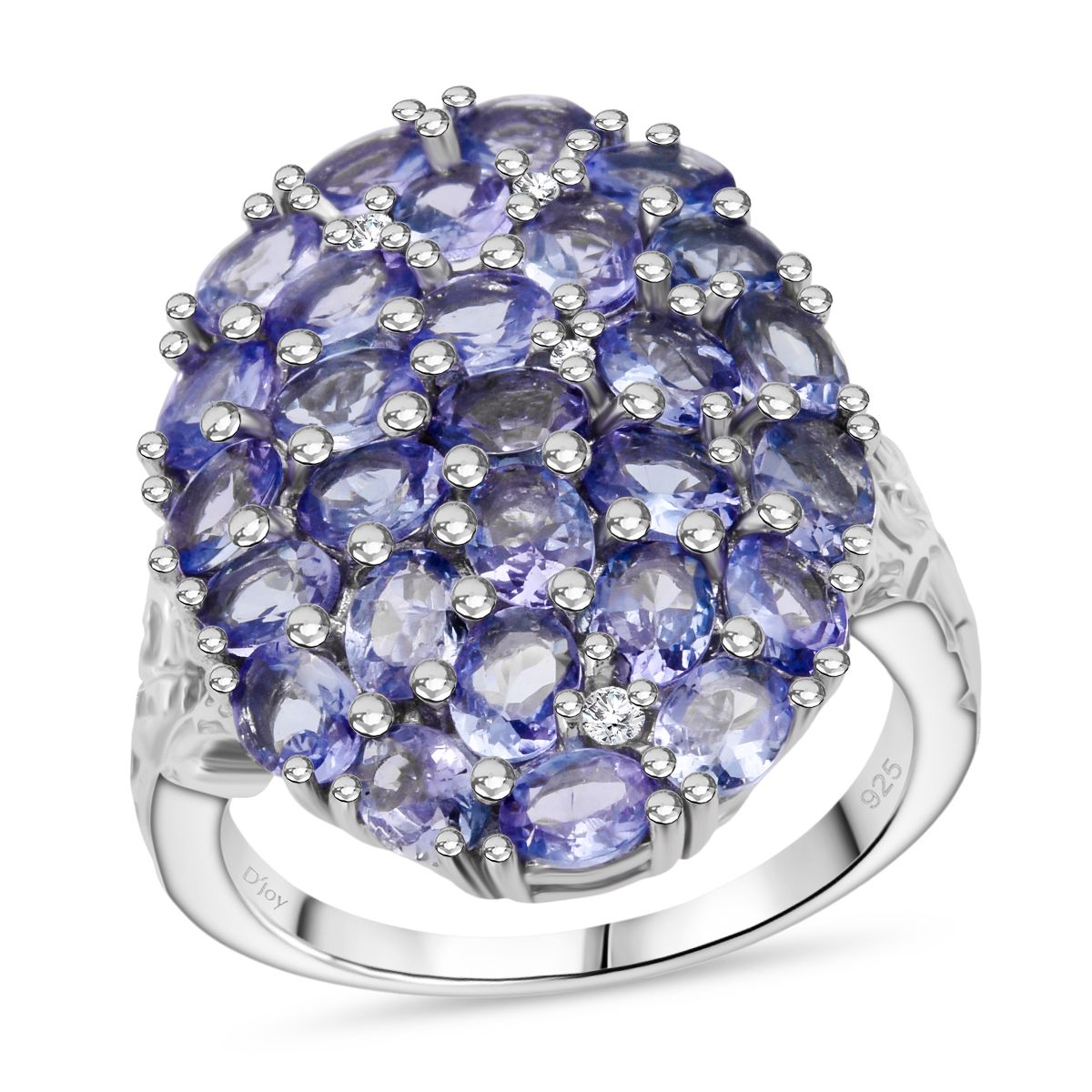 D'Joy Tansanit und Zirkon Ring und Anhänger mit 50cm Kette