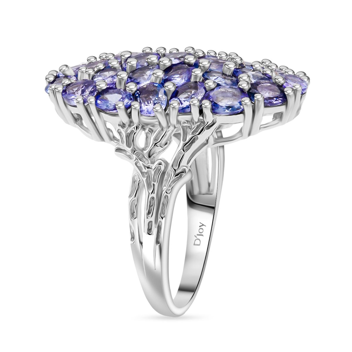 D'Joy Tansanit und Zirkon Ring und Anhänger mit 50cm Kette