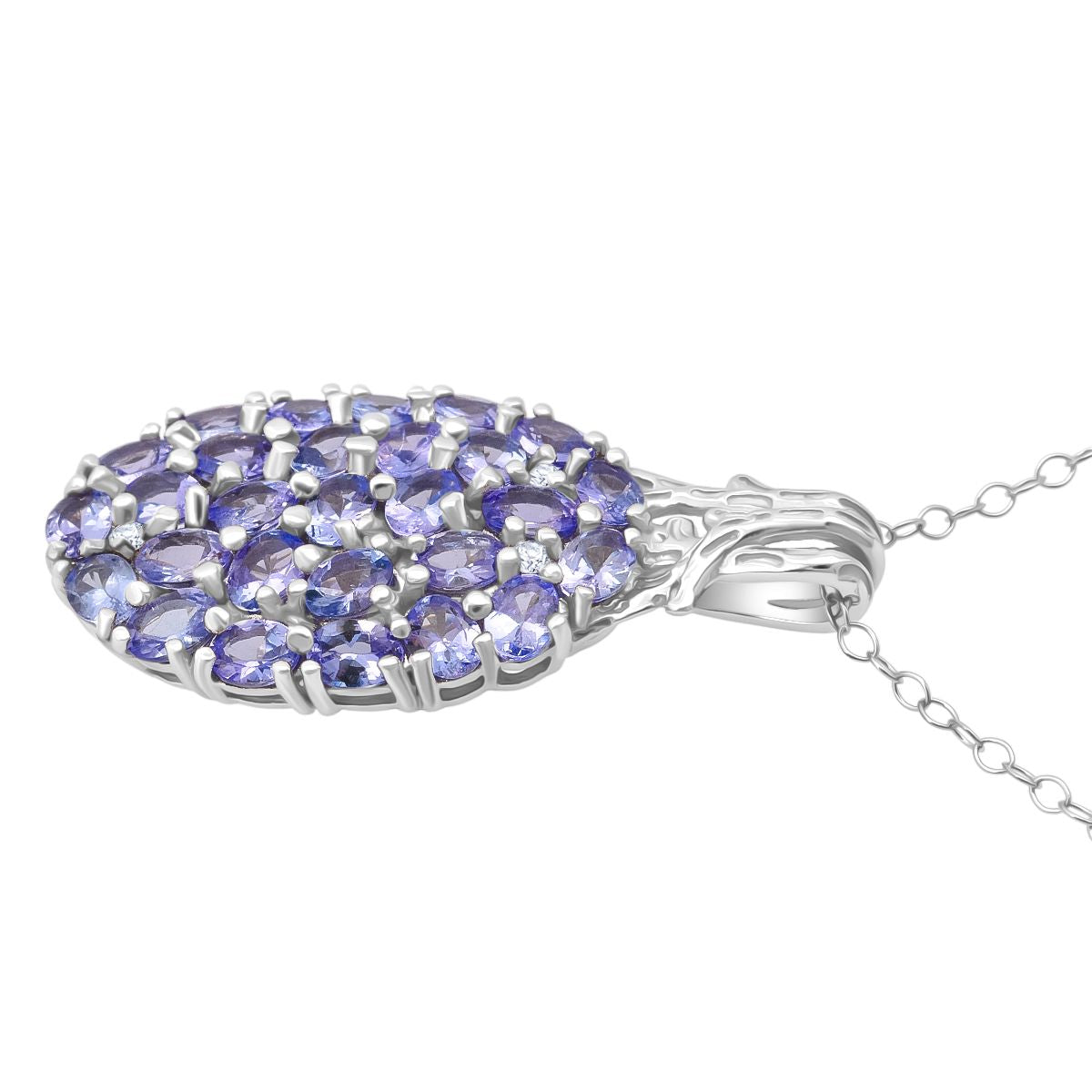D'Joy Tansanit und Zirkon Ring und Anhänger mit 50cm Kette