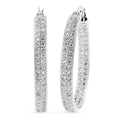 Weiße Zirkonia-Creolen, reines Messing silberfarben ca. 2,10 ct