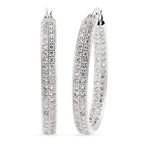 Weiße Zirkonia-Creolen, reines Messing silberfarben ca. 2,10 ct