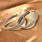 Weiße Zirkonia-Creolen, reines Messing silberfarben ca. 2,10 ct
