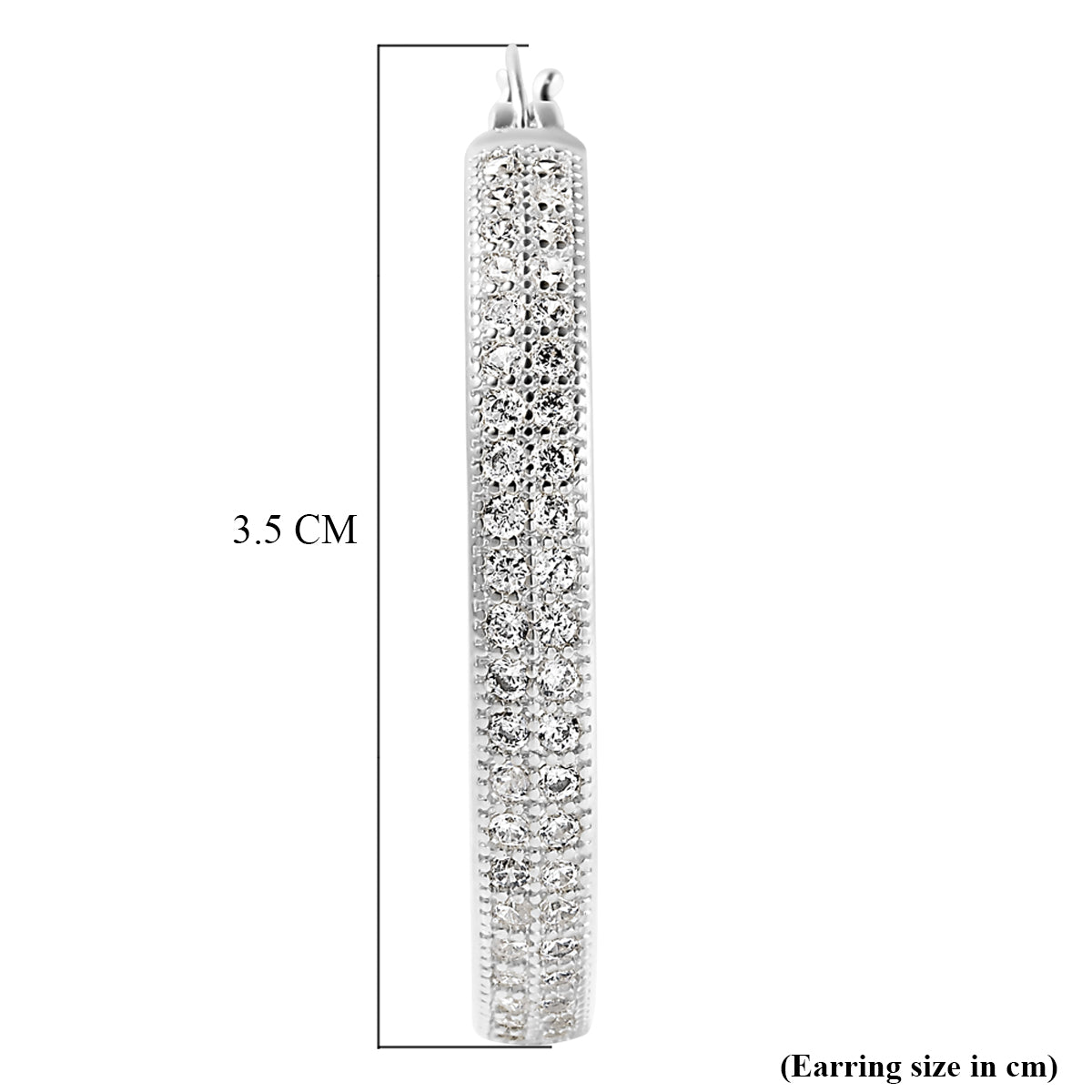 Weiße Zirkonia-Creolen, reines Messing silberfarben ca. 2,10 ct