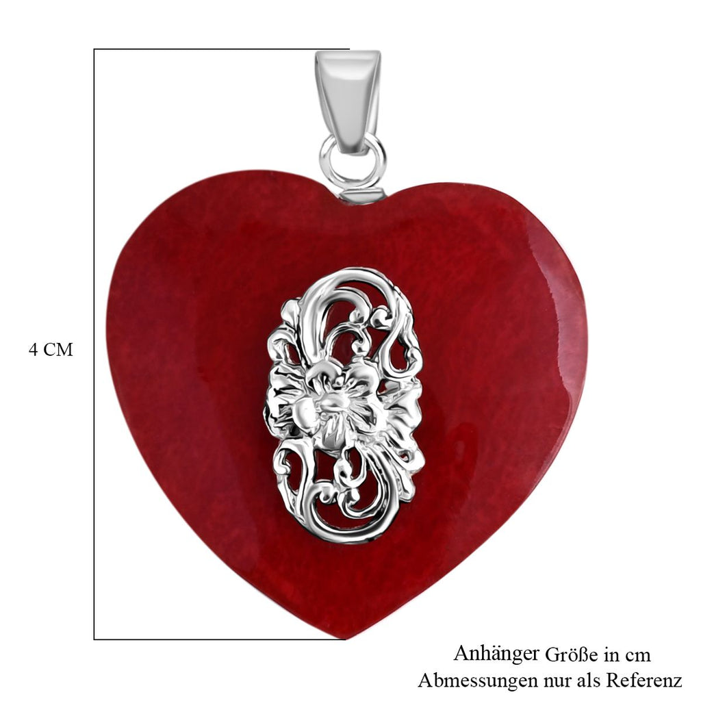 Royal Bali Kollektion- Koralle Anhänger und Ohrringe in 925 Silber