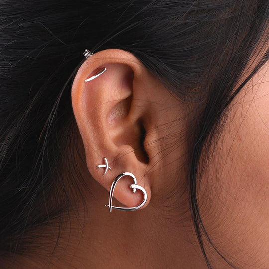 Molto Kiss Stacking Ohrstecker, Silber mit Roségold Vermeil