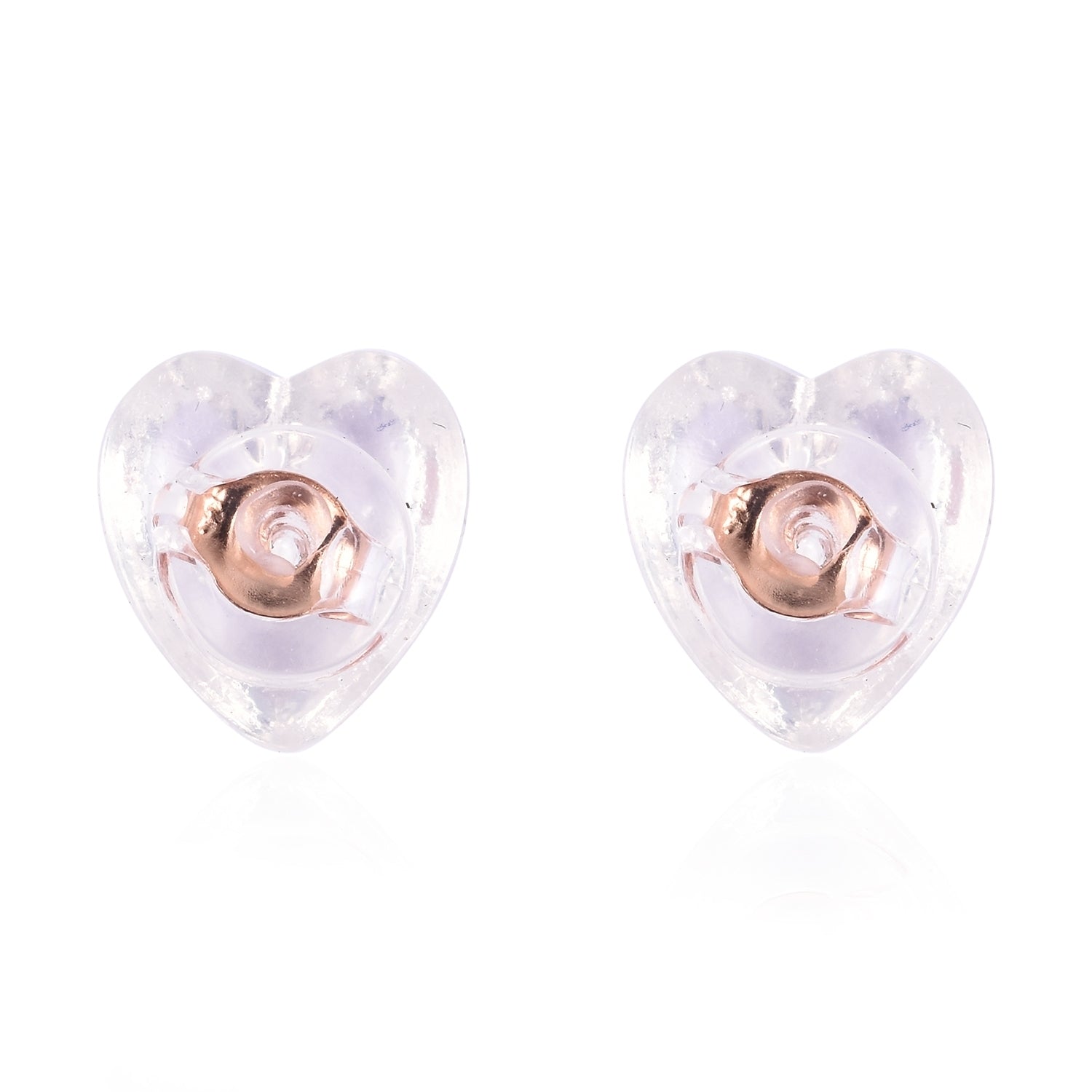 9 Paar Ohrstopper Set Herz, 925 Silber Kern mit Silikon, Mix rhodiniert vergoldet rosévergoldet,