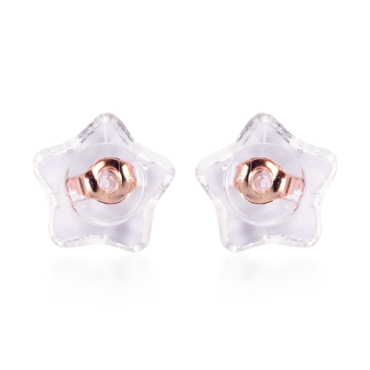 9 Paar Ohrstopper Set Stern, 925 Silber Kern mit Silikon, Mix rhodiniert vergoldet rosévergoldet