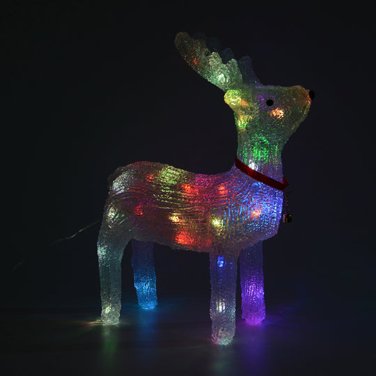 Rentier - dekorative Lampe mit mehrfarbiger LED Beleuchtung, Größe 40x27 cm