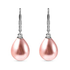 Rosa Muschelkernperle Ohrringe 925 Silber rhodiniert