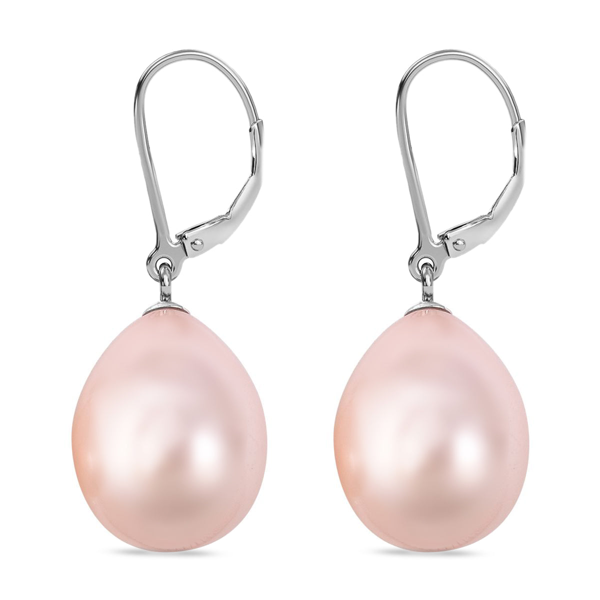Rosa Muschelkernperle Ohrringe 925 Silber rhodiniert